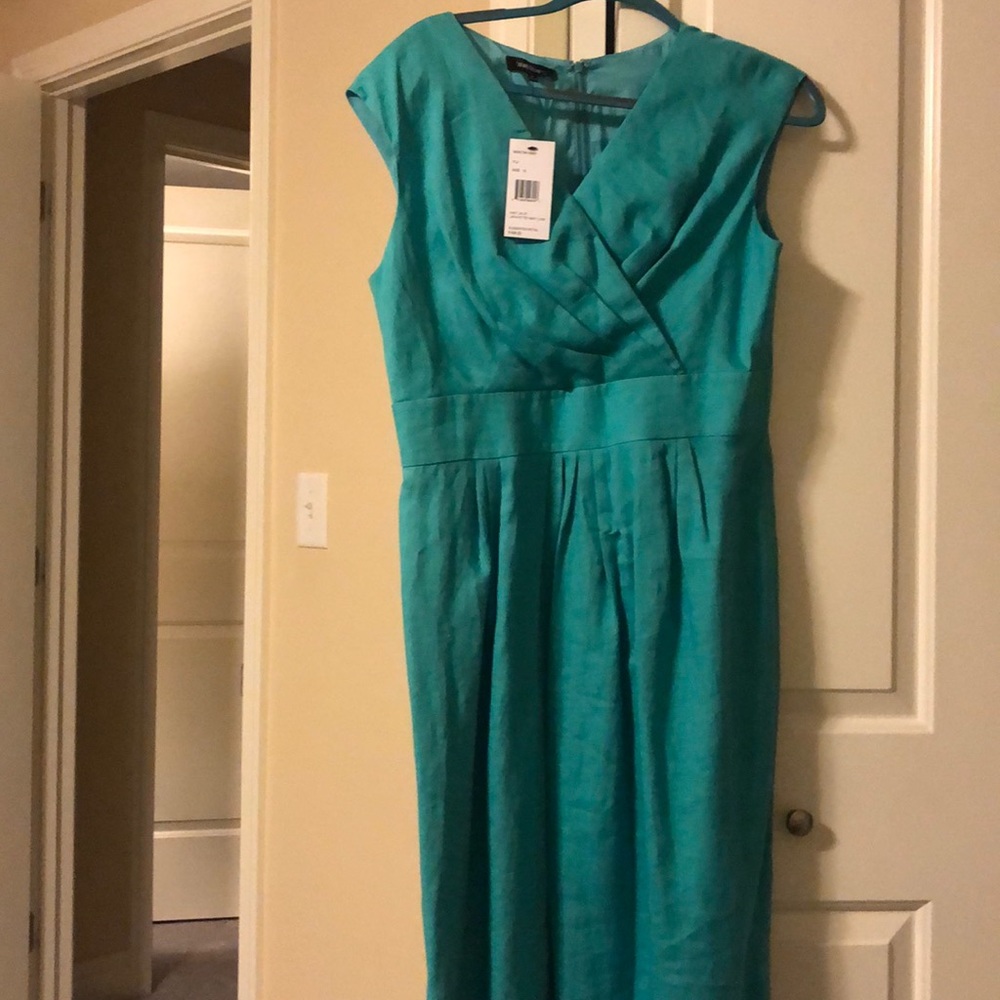 Lafayette 148 Teal business casual dress